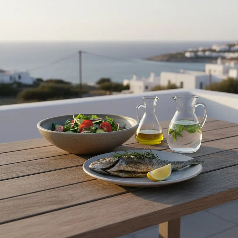 Akdeniz Diyeti: Uzun Yaşamın Sırrı ve Haftalık Menü - Özet Görseli - Popüler Diyetler Kategorisi - Dengeli Sağlık